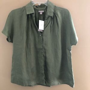 J. Jill Green Linen Shirt Size SP
